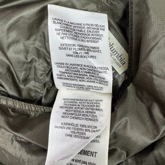 Columbia Titanium 700 Down Reversible Puffer Green Brown Jacket Men's Size L - Picture 14 of 16